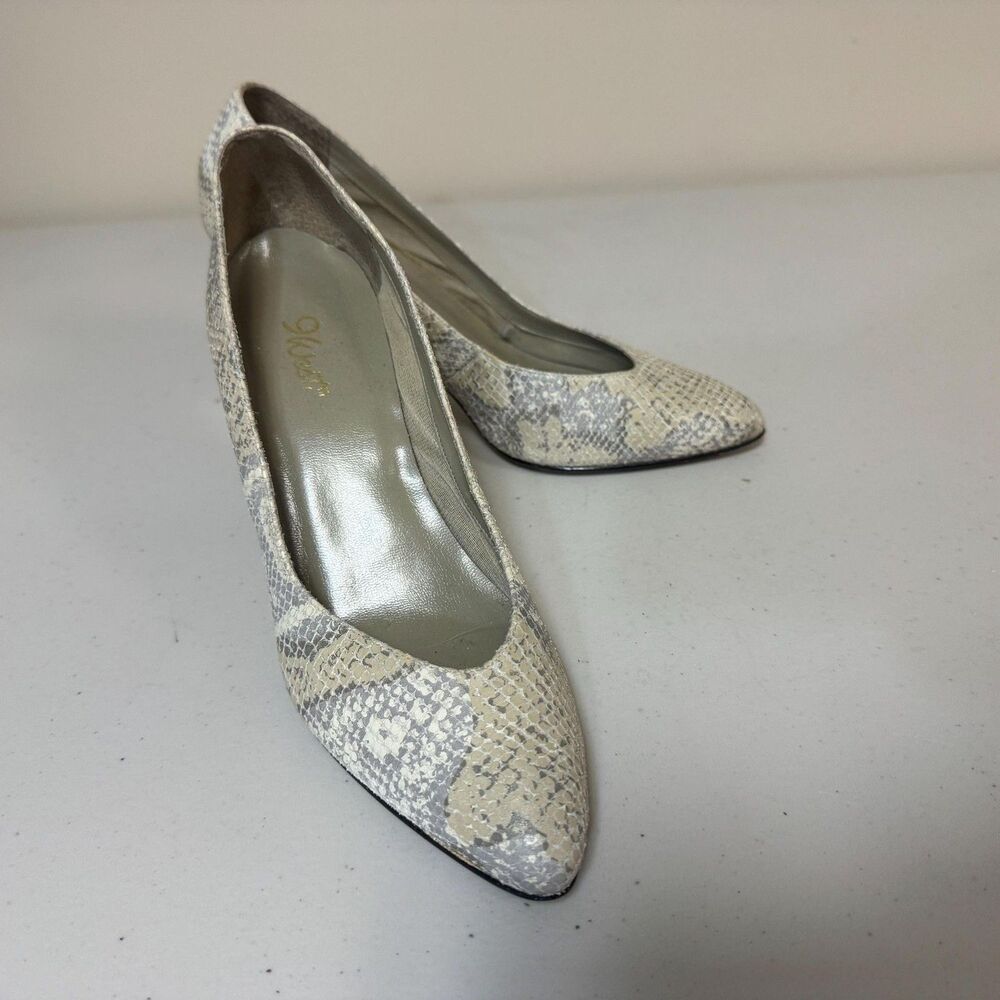 Nine West Giselle Snake Skin Leather High Heel Shoes Women's 8 Career Business